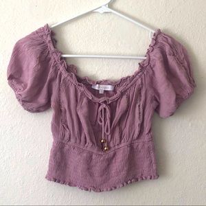 Ruffle Sleeve cropped shirt